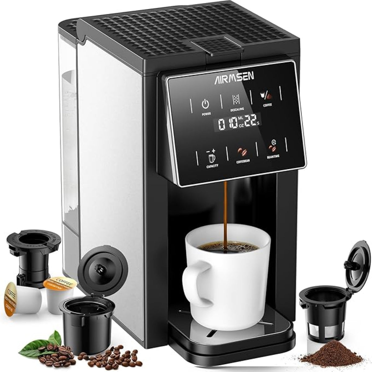 AIRMSEN CGM511 Grind Brew Coffee Maker With Built in Grinder Black airmsen-cgm511-grind-brew-coffee-maker-with-built-in-grinder-black