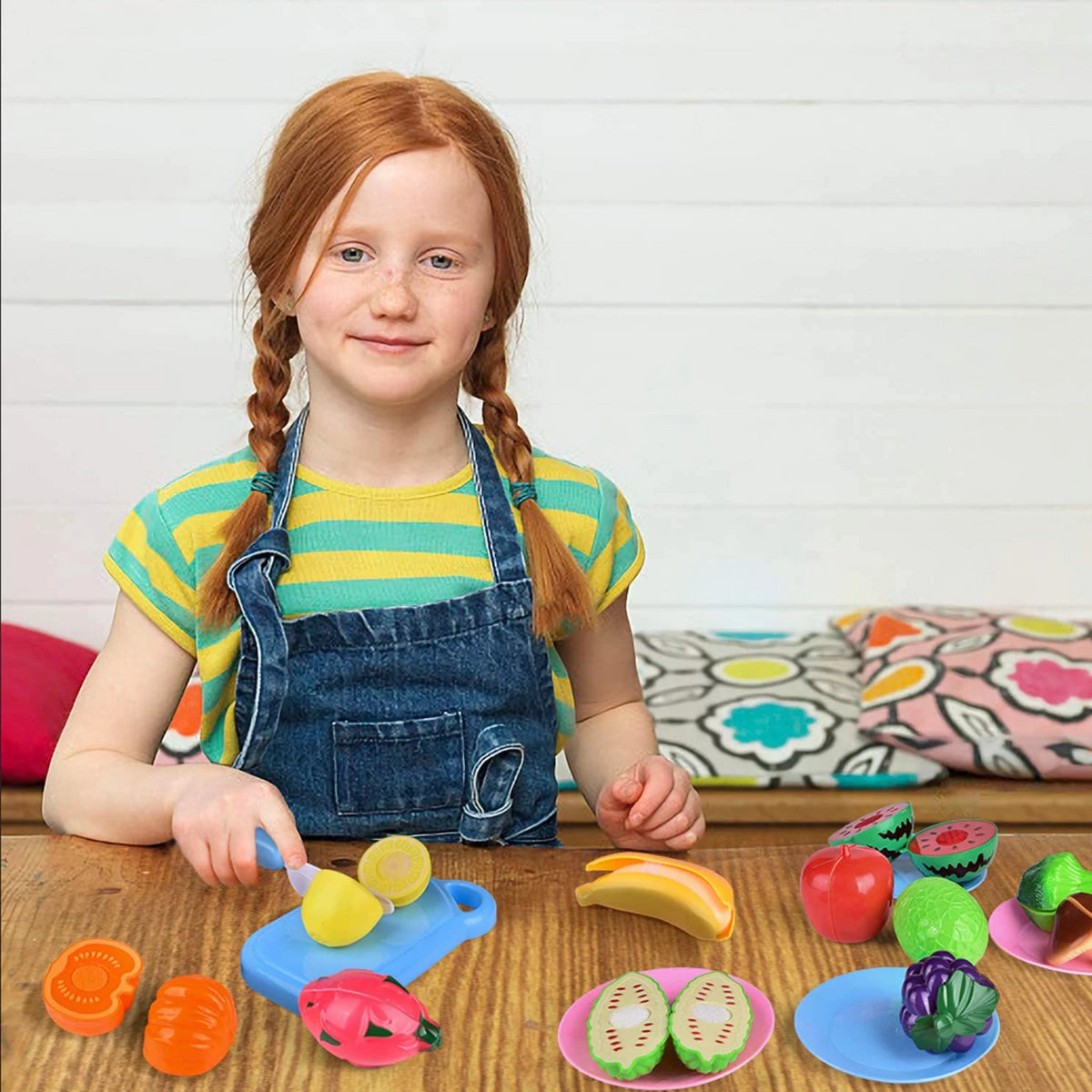 Fun Little Toys F440 30 Piece Plastic Play Food Set Fruits and Vegeta