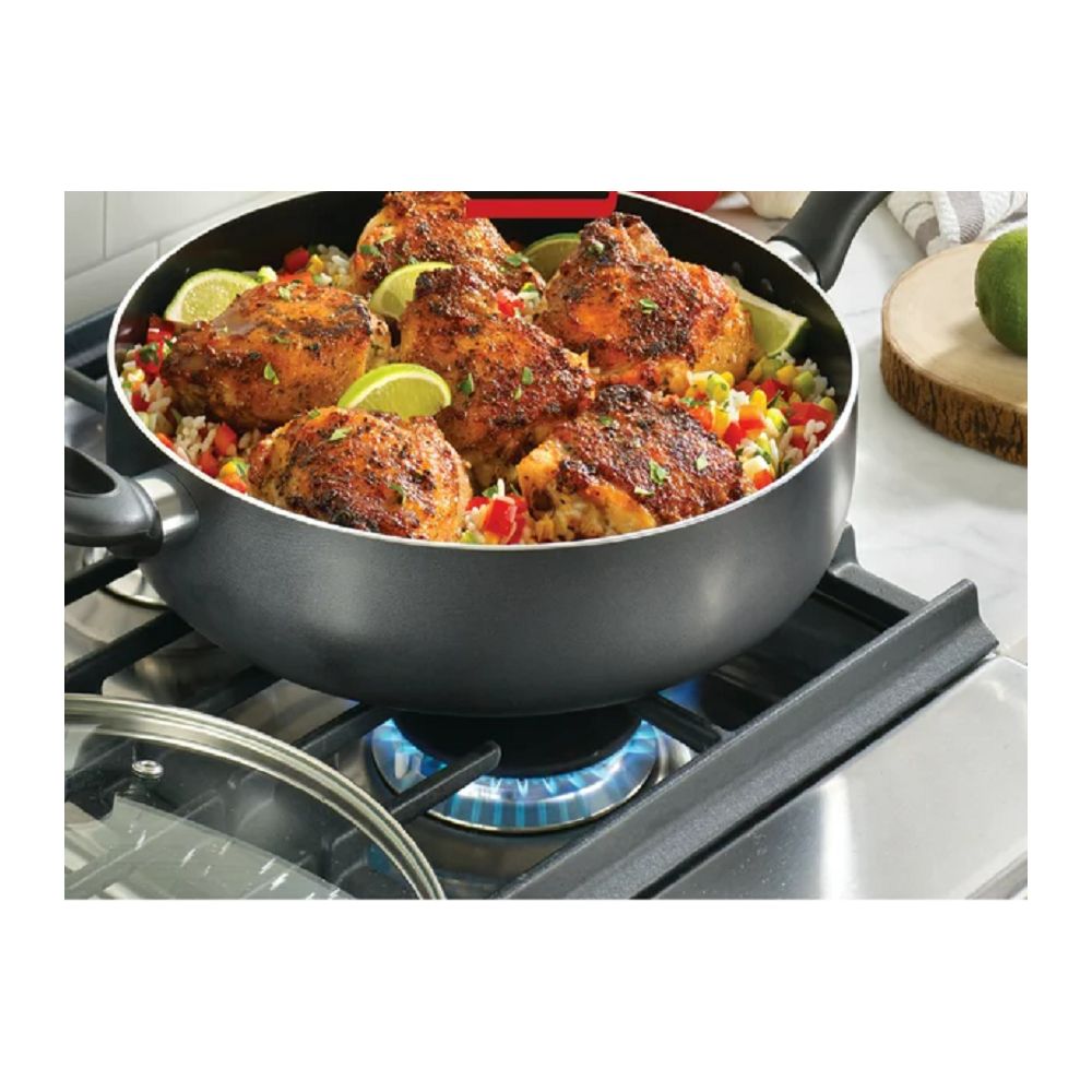 T-fal Easy Care Nonstick Cookware, Jumbo Cooker, 5 Quart, Grey