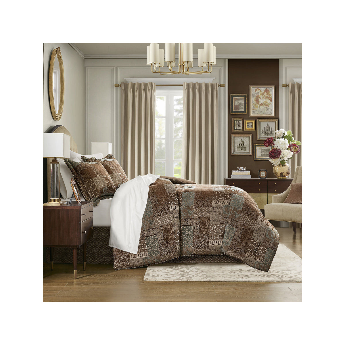 Croscill Galleria 4Pc. Midweight Comforter Set BROWN ONE SIZE VIPOutlet