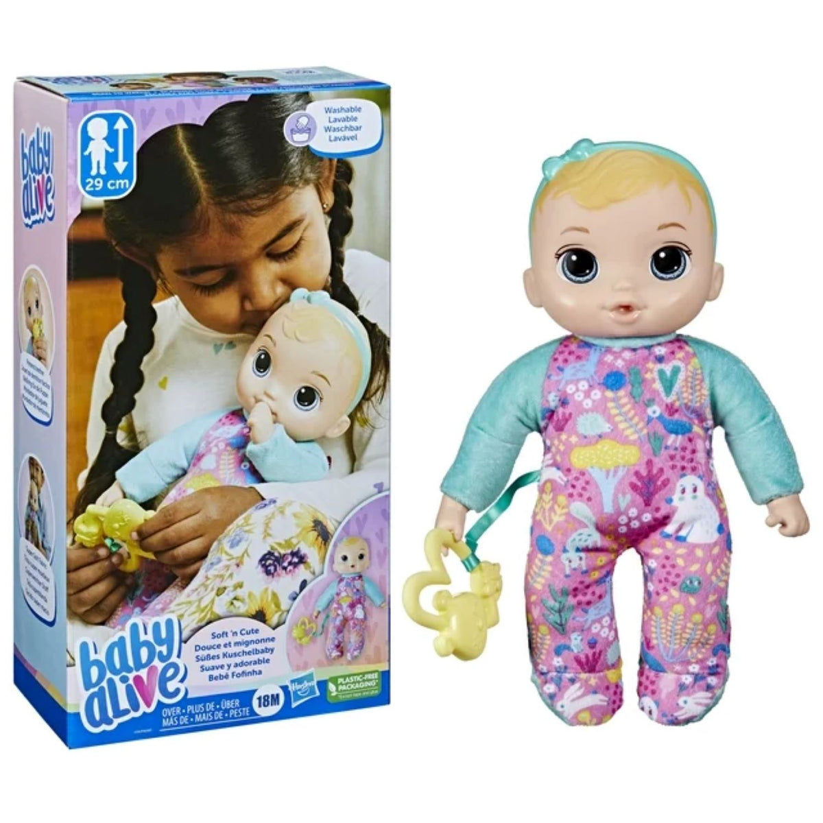 Baby Alive F7791 Soft 'n Cute Doll, Blonde Hair, Soft First Baby Doll 