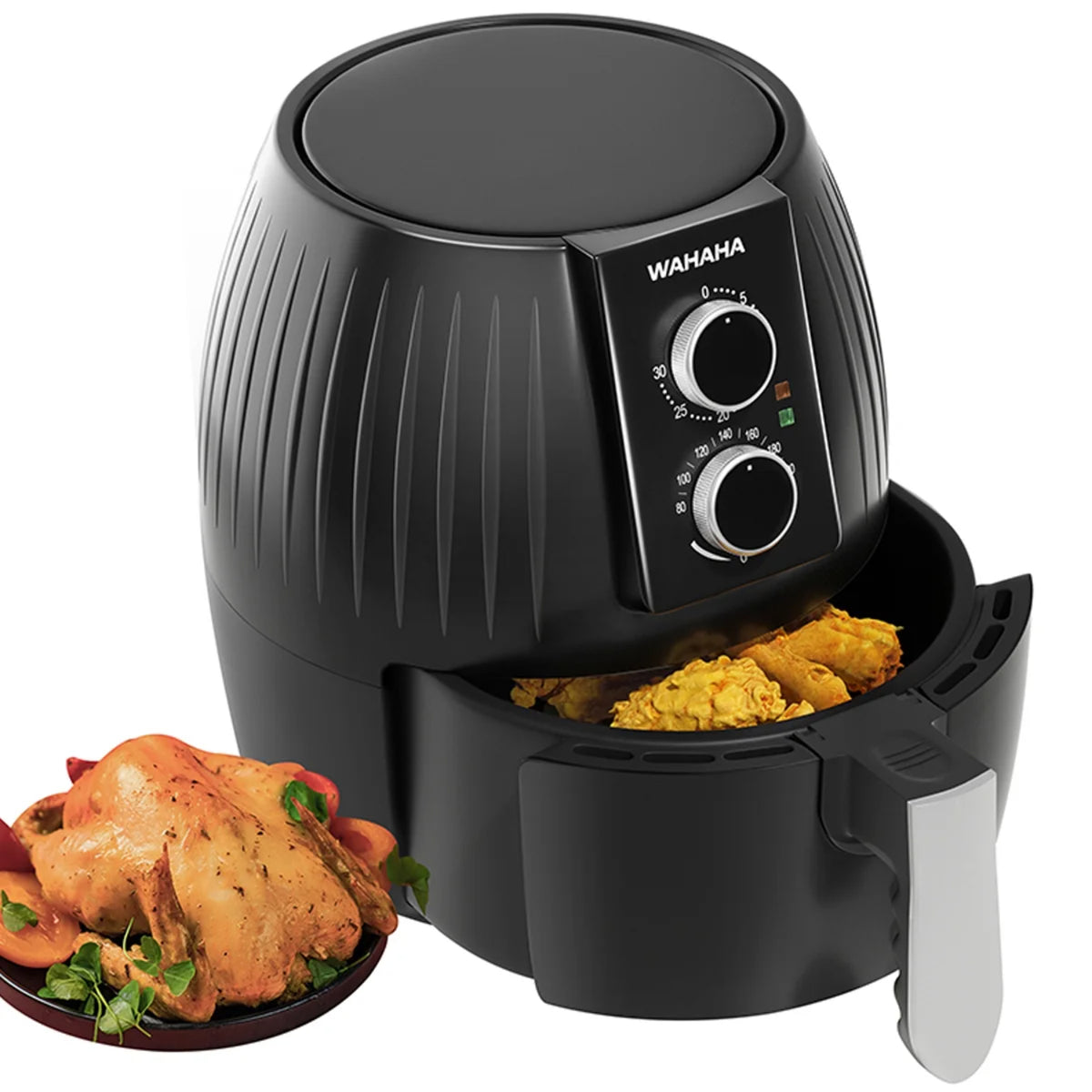 LNC 33.8 qt. Black and Silver Stainless Steel Air Fryer Oven with Baking Tray Fry Basket Rotisserie Fork Set #EBNRBMHD1000B78