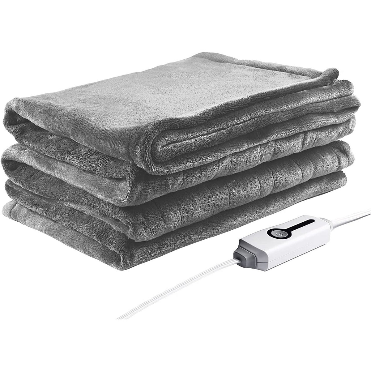 SUNNY HEAT Electric Heated Blanket Throw Light Grey VIPOutlet