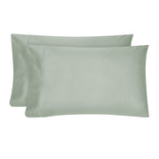 Hotel Style Pillowcases, 600 Thread Count Egyptian Cotton Sateen, King Size, Green, 2 Count