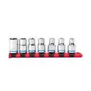 Hyper Tough 12V Cordless Ratchet Wrench with Brushless Motor, LED Work Light, 7-Piece Metric Socket Set, Compact Ergonomic Design, 6055