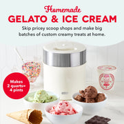 Dash Deluxe Gelato & Ice Cream Maker, 2 Quart, Cream