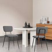 Ktaxon Set of 6 Modern Tech Fabric Padded Kitchen Side Chairs, Gray