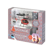 Voyage Aeronautics Micro RC Helicopter Pocket Flyer, Gesture Control, LED Searchlight, Red