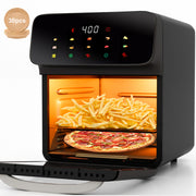 Bluebow 12QT Air Fryer Convection Oven With 10-in-1 Multi Function Visible Window Touchscreen, Black