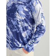 Huk Pursuit Mossy Oak Long-Sleeve T-Shirt - Mossy Oak Elements Stormwater Skipper Blue - 3XL