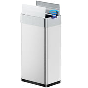 Pirecart Pirecart-1057351 18.5 Gallon Automatic Trash Can, Touchless Motion Sensor, Butterfly Split Lid, Soft-Close, Fingerprint-Resistant Stainless Steel, Silver