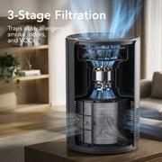 Miko Ibuki 2.0 Air Purifier with H13 True HEPA Filter, Ionizer, Aromatherapy Tray, 5 Fan Speeds, Touch Panel, App Control