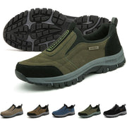 HJLKB Men's Orthopedic Waterproof Walking Shoes, Lace-Up, Green, Slip-Resistant TPR Sole