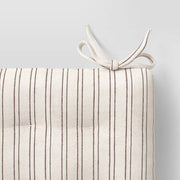 Threshold Cotton Striped Indoor Seat Cushion, Black and Natural, Square 15in x 15in x 2.1in