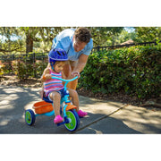 Dynacraft Bluey 10-Inch Toddler Tricycle with Steel Frame, EVA Tires, Rear Storage Basket, Blue/Orange