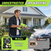 Boyun Daj Cordless Pressure Washer Handheld Portable Power Washer with 2 Batteries, 6-in-1 Nozzle, 17FT Hose, 1200 PSI
