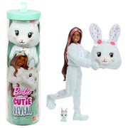 Mattel Barbie Cutie Reveal Cuddly Series Bunny Doll with 10 Surprises, Color Change, Mini Pet, Plush Costume JJP65