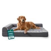 Furhaven Orthopedic Chaise Lounge Pet Bed, Two-Tone Faux Fur & Suede, Jumbo 40in x 32in x 8in, Stone Gray, For Dogs & Cats up to 95 lbs, 44541087BX