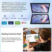 AEEZO Tablet, 10.1 Inch IPS LCD Display, Android 14, Octa-Core 2.4 GHz Processor, 64GB Storage Expandable to 1TB, Dual Cameras 5MP Front and 8MP Rear, WiFi 6, Bluetooth 5.3, White, C10WT