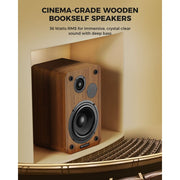 MEVOSTO Active Bookshelf Speakers, Wooden Cabinet, 5