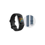 Fitbit FB421BKBKLBNDLS Charge 5 Advanced Fitness and Health Tracker with Built-in GPS, Stress Management Tools and 24/7 Heart Rate Bundle, Black, One Size (Bonus Band Included)