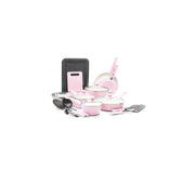 GreenLife Soft Grip 18 Piece Cookware Set, Pink