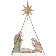 MM 990339612 6ft. Pre-Lit Twinkling Nativity Scene with Chasing Light Function