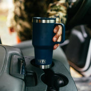YETI Rambler 30 oz Travel Mug, Stainless Steel, Double-Wall Vacuum Insulated, Leakproof Flip Straw Lid, Welded Handle, Black, 21071506235