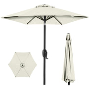 Best Choice Products 7.5 ft Market Patio Umbrella with Steel Frame, Weather-Resistant Ivory Polyester Canopy, Push Button Tilt, Crank Lift SKY11825