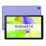 Fitifun M10 10.1'' 4GB RAM 32GB Storage 2 GHz Processor Speed Android 14 Wi-Fi Tablet, Purple