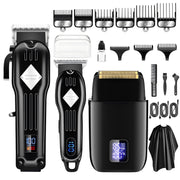 Lemulegu 973 3-in-1 Hair Trimmers & Clippers, Cordless, Adjustable Blades, LCD Display, Rechargeable, Black