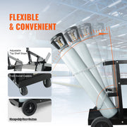 KFFKFF Welding Cart, Dual-Level 4-Compartment, 265 lb Load Capacity, 360 Rotating Wheels, Cylinder Storage with Safety Chains, WT-78-A