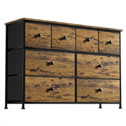 Gunaito 1834459 Steel Frame Wooden 8 Drawer Dresser For Bedroom (Rustic Brown)