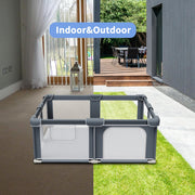 G TALECO GEAR Baby Playpen with Mat, Large Portable Play Yard, 50 in, Gray