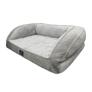 Serta Quilted Orthopedic Bolster Couch Dog Bed, Gray, Extra Large