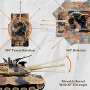 Supdex ZY021-823 RC Tank 1:18 Supdex German Leopard II Remote Control Tank Model Military Army Toys, Yellow