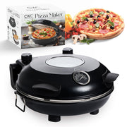 COOK WITH COLOR YWPM21 BLK Pizza Oven, Electric Indoor Pizza Maker, Countertop Pizza Cooker, Black