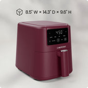 Chefman TurboFry 3-in-1 Air Fryer, 3.5 Qt Nonstick Silicone Basket, 450F Max Temperature, Red, RJ38-35T-RED-WM