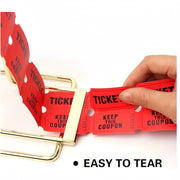 Idang Raffle Tickets, 1000 Pair Double Roll, Red, Consecutive Numbered, Backside Info Section