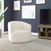 Mainstays MS451348971SWIV Boucle Swivel Chair Ivory Modern Accent Chair