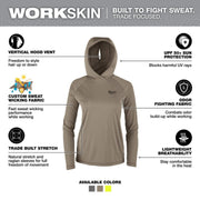 Milwaukee F550N-XS Women's WORKSKIN Hooded Sun Shirt, XS, Sandstone