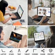 Edaiser Swivel Keyboard Case for Apple iPad Pro 11 Inch M4 M5, Wireless Bluetooth, 360-Degree Rotatable, Backlit Keys, Multi-Touch Trackpad, Pencil Holder, Black