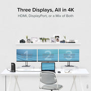 Plugable UD-ULTC4K 4K USB C Docking Station Triple Monitor with 100W Power Delivery, USB C Dock for Thunderbolt 3 / 4, USB-C Windows and Mac (3X HDMI and 3X DisplayPort, 1x USB-C, 4X USB 3.0, SD Card Reader)