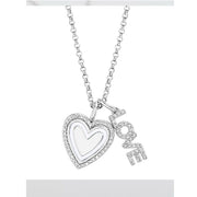 unbranded NN641709R-DI 0.23 CT. TAGLIA W. Collana Amore Cuore Smalto Diamante in Argento Sterling