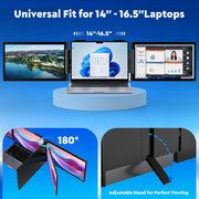 SZORZY Dual Laptop Screen Extender, 14in 1080P IPS Portable Triple Monitor, USB-C Port, Plug and Play Attachment for 14-16.5in Laptops WMTUSSRZP140-10K9-060