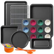 Kikcoin KBKS02GY7 22 Pieces Carbon Steel Non-Stick Baking Pan Set