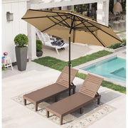 Alpha Joy 10ft 3 Tier Auto-Tilt Outdoor Patio Umbrella Beach Garden Double Vented Table Umbrella with Push Button and Crank, Beige