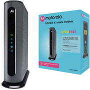 Motorola MB8611 DOCSIS 3.1 Multi-Gig Cable Modem Pairs with Any WiFi Router Approved for Comcast Xfinity, Cox Gigablast, Spectrum 2.5 Gbps Port 2500 Mbps Max Internet Speeds