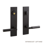 Signature Hardware EH.SSQTB.2600.10.L.BLK-NB Contemporary Round Lever Solid Brass Entrance Door Set - Left Hand - No Backset - Satin Black