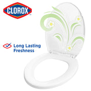 Clorox 59034 Antimicrobial Elongated Stay Fresh Scented Plastic Toilet Seat with Easy-Off Hinges